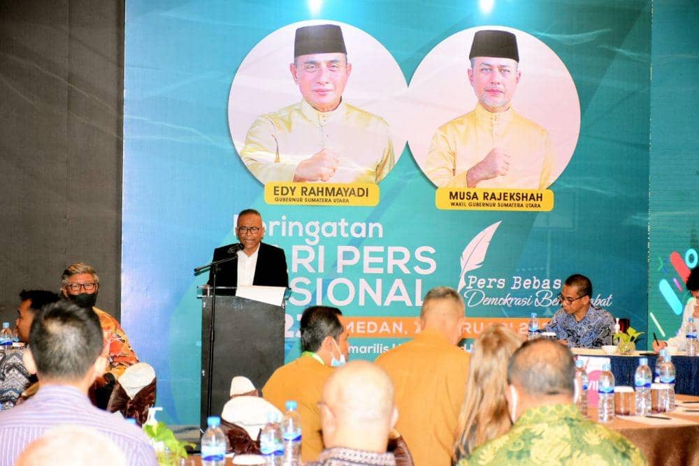 Dirjen Informasi dan Komunikasi Publik Kementerian Komunikasi dan Informatika Usman Kansong dalam Seminar Hari Pers Nasional (HPN) tahun 2023. (Istimewa/IDN Times)