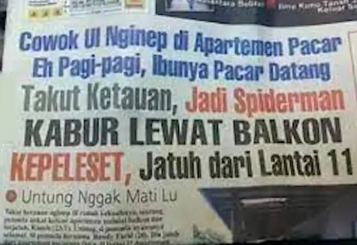 judul berita lucu di koran (facebook.com/Meme dan Rage Comic Indonesia)
