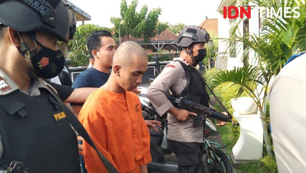 Tersangka pembunuhan pacar di Denpasar Barat. (IDN Times/Ayu Afria)