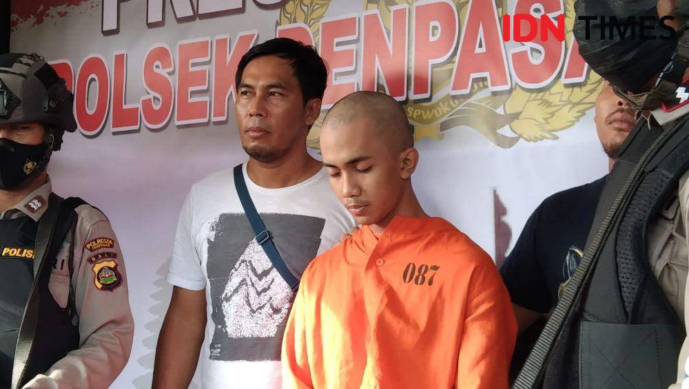 Tersangka pembunuhan pacar di Denpasar Barat. (IDN Times/Ayu Afria)
