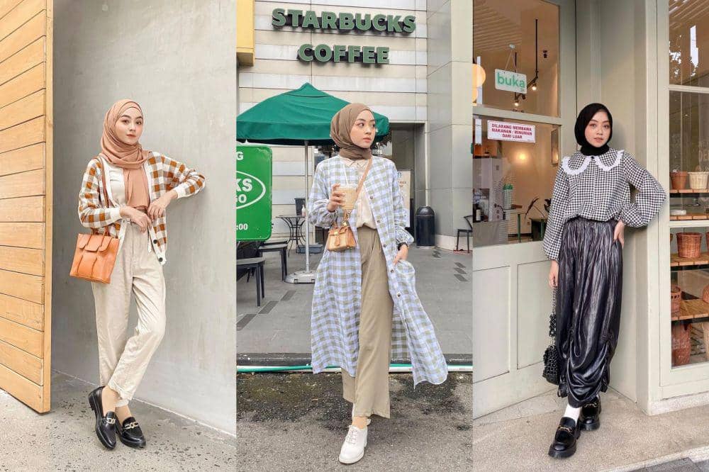 9 Ide Mix and Match Outfit Gingham ala Meirani Amalia