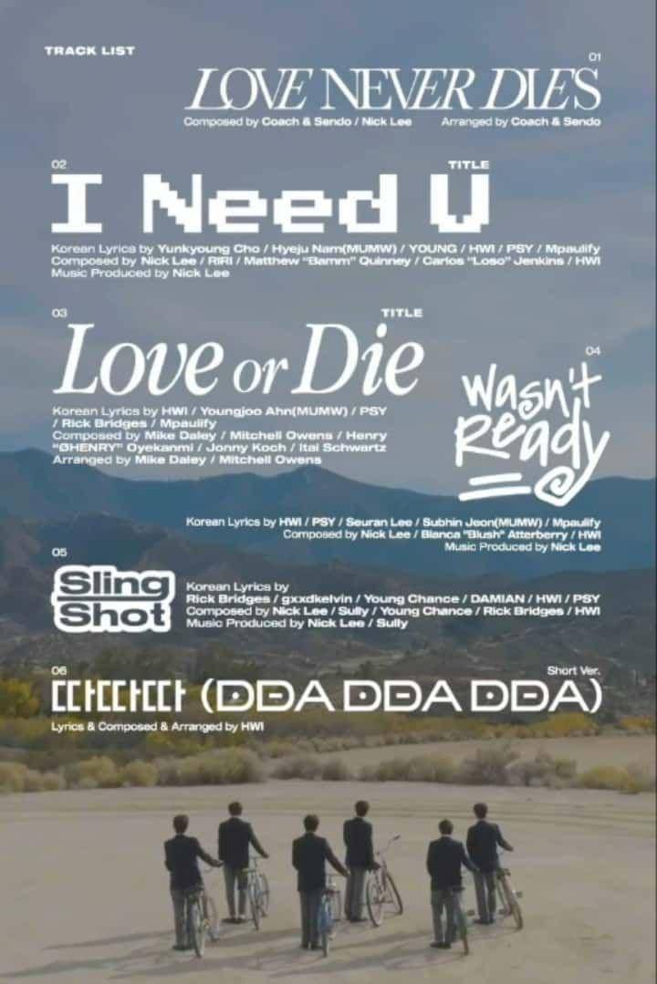 track list mini album kedua TNX bertajuk Love Never Dies (instagram.com/official.tnx)