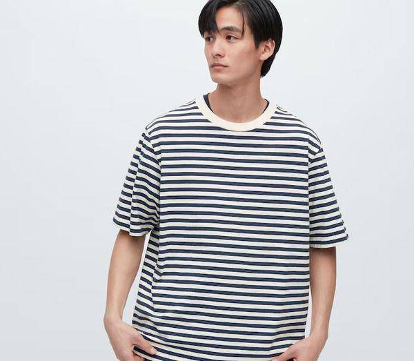 Ilustrasi kaus motif garis (uniqlo.com)