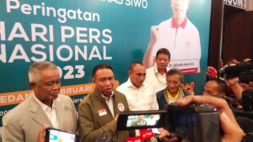 Menpora Zainudin Amali saat menghadiri seminar olahraga Hari Pers Nasional 2023 di Medan, Rabu (8/2/2023) (Dok.Istimewa)