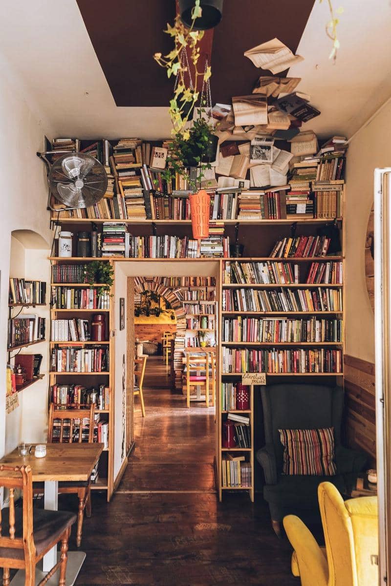 ilustrasi kafe dengan perpustakaan mini (unsplash.com/@mikafinland)