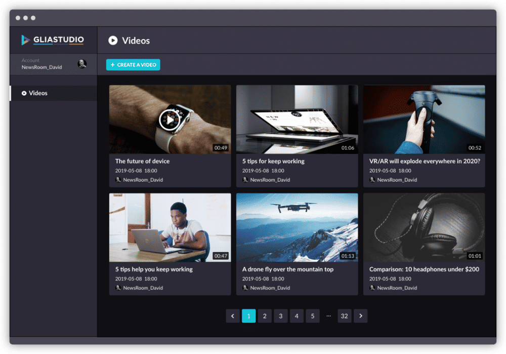 tampilan UX GliaCloud milik GliaStudio (gliacloud.com)