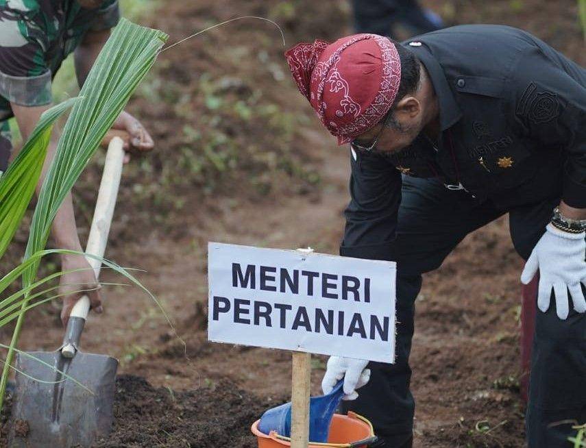 Mentan SYL tanam bibit kelapa (Dok. Kementan)