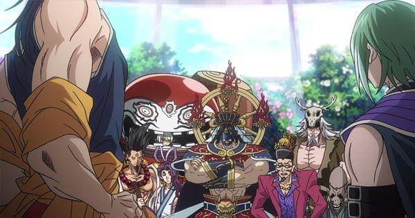 Pertemuan Buddha dan Loki diintervensi grup 7 dewa keberuntungan ( Dok. Yumeta Company / Record of Ragnarok 2 )