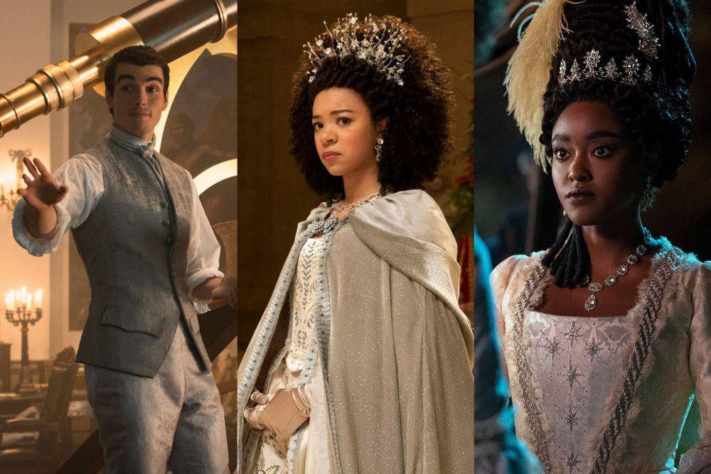 Corey Mylchreest, India Amarteifio, dan Arsema Thomas dalam serial Queen Charlotte: A Bridgerton Story (dok. Netflix/Queen Charlotte: A Bridgerton Story)