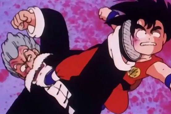 Jackie Chun alias Master Roshi dan Son Goku (dok. Toei Animation/Dragon Ball)