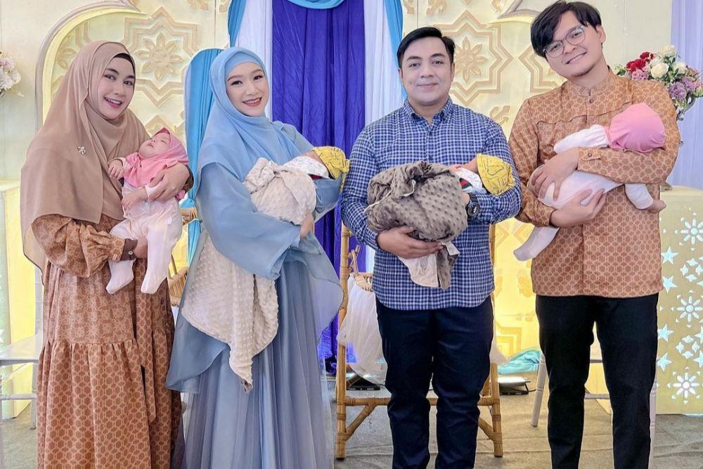 9 Momen Acara Akikah Anak Kembar Indri Giana, Ali dan Alif di Tahnik!
