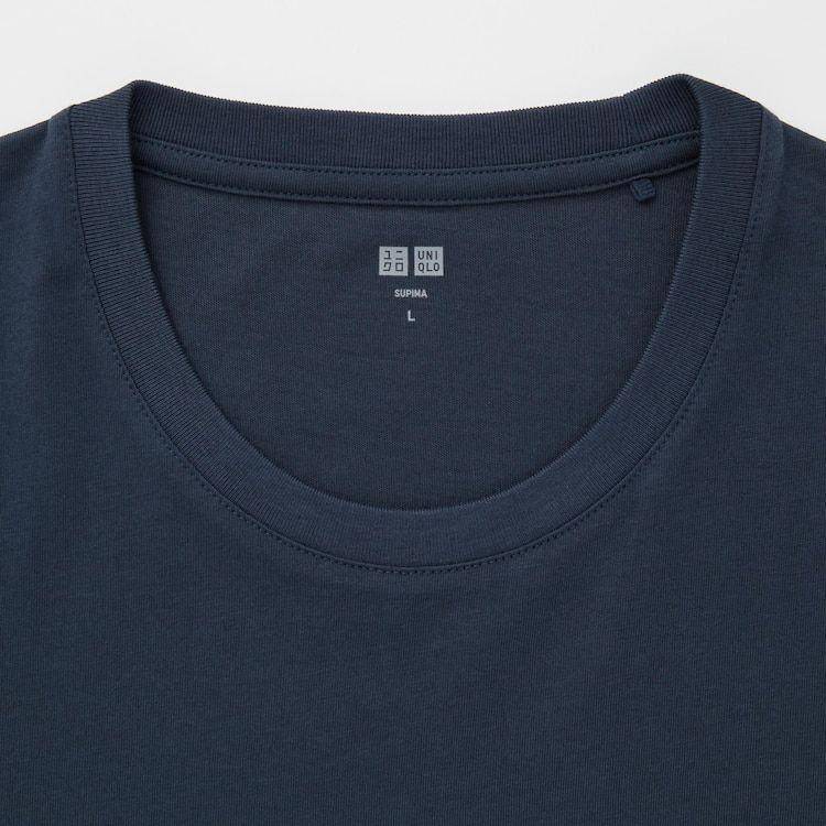 Ilustrasi bahan kaos supima cotton pada kaos Uniqlo (uniqlo.com)