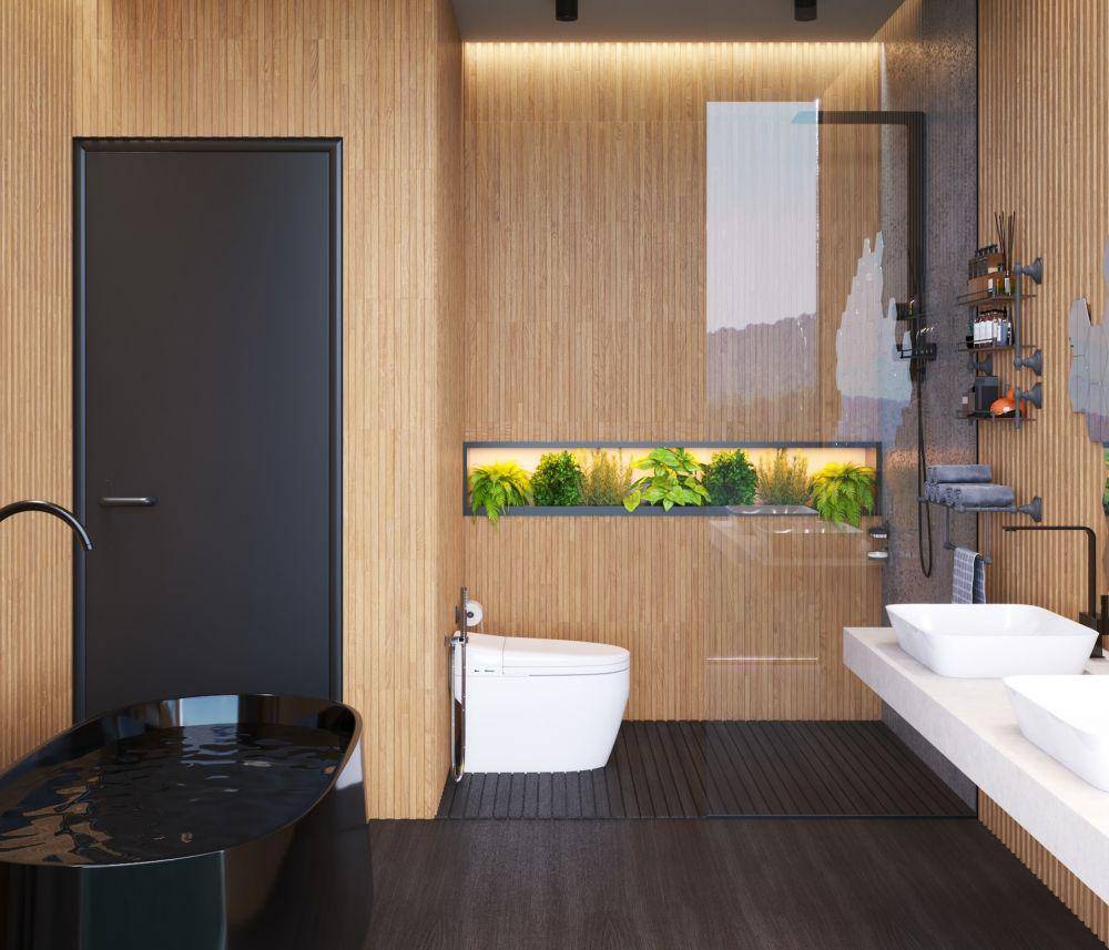Ilustasi desain kamar mandi modern yang mewah (unsplash.com/Bilal Mansuri)