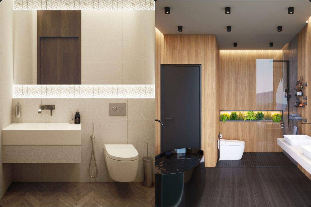 Ilustrasi desain kamar mandi yang simpel dan modern (unsplash.com/Anwar Hakim | Bilal Mansuri)