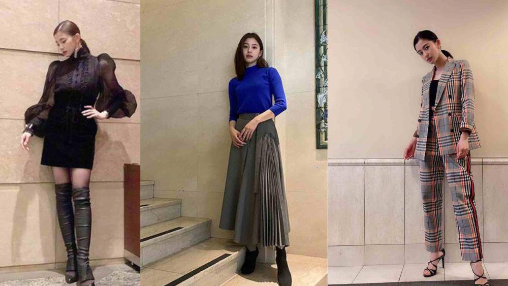 9 Ide Office Looks ala Aktris Jepang Aya Asahina, Tampil Stylish!