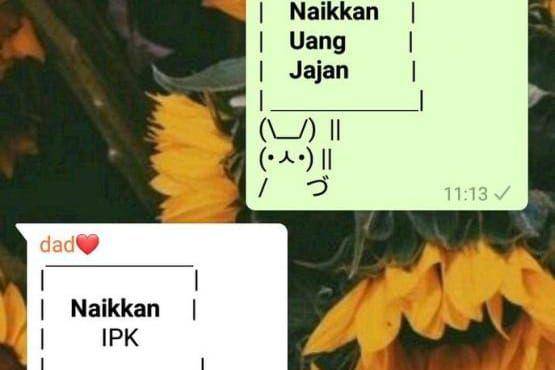 chat lucu minta naikkin uang jajan (twitter.com/mahasiswikupu2)