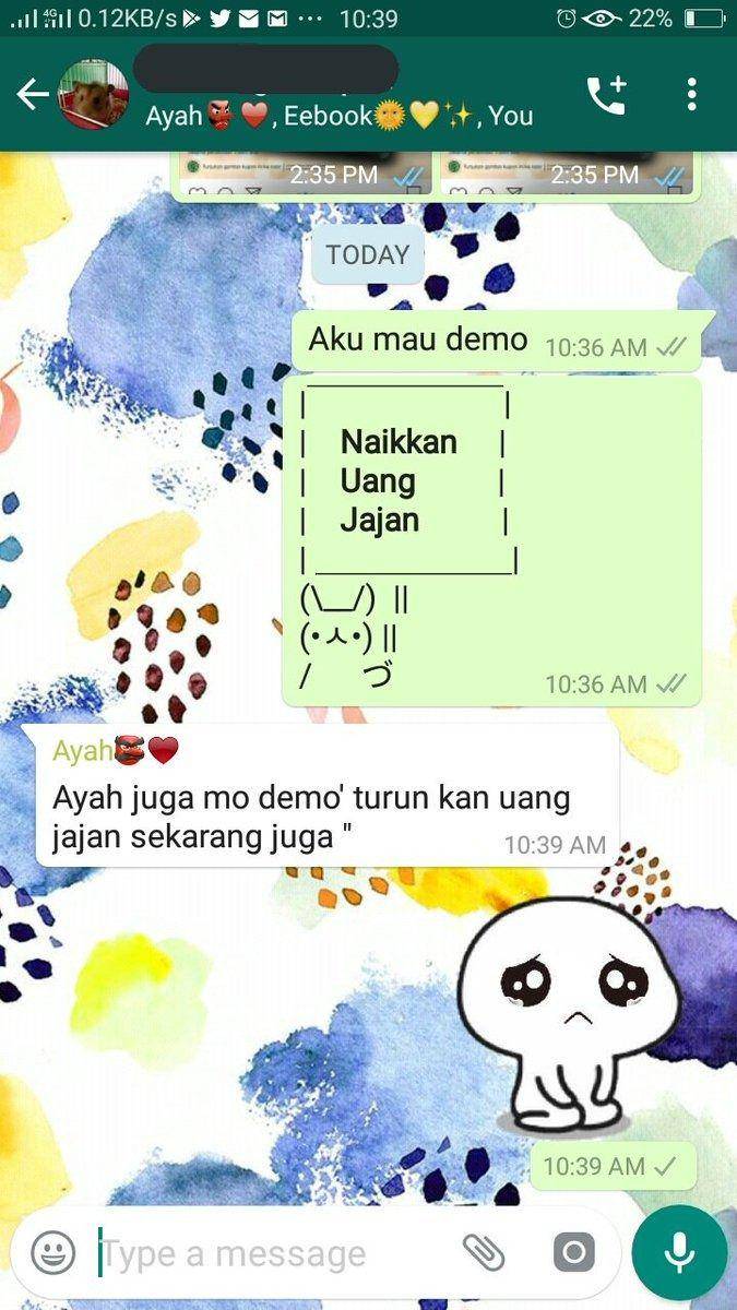 chat lucu minta naikkin uang jajan (twitter.com/guIaIimanis)