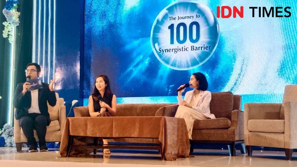 The Journey to 100 Synergistic Barrier di Thamrin Nine Ballroom, Jakarta. Minggu (12/2/2023). IDN Times/Adyaning Raras