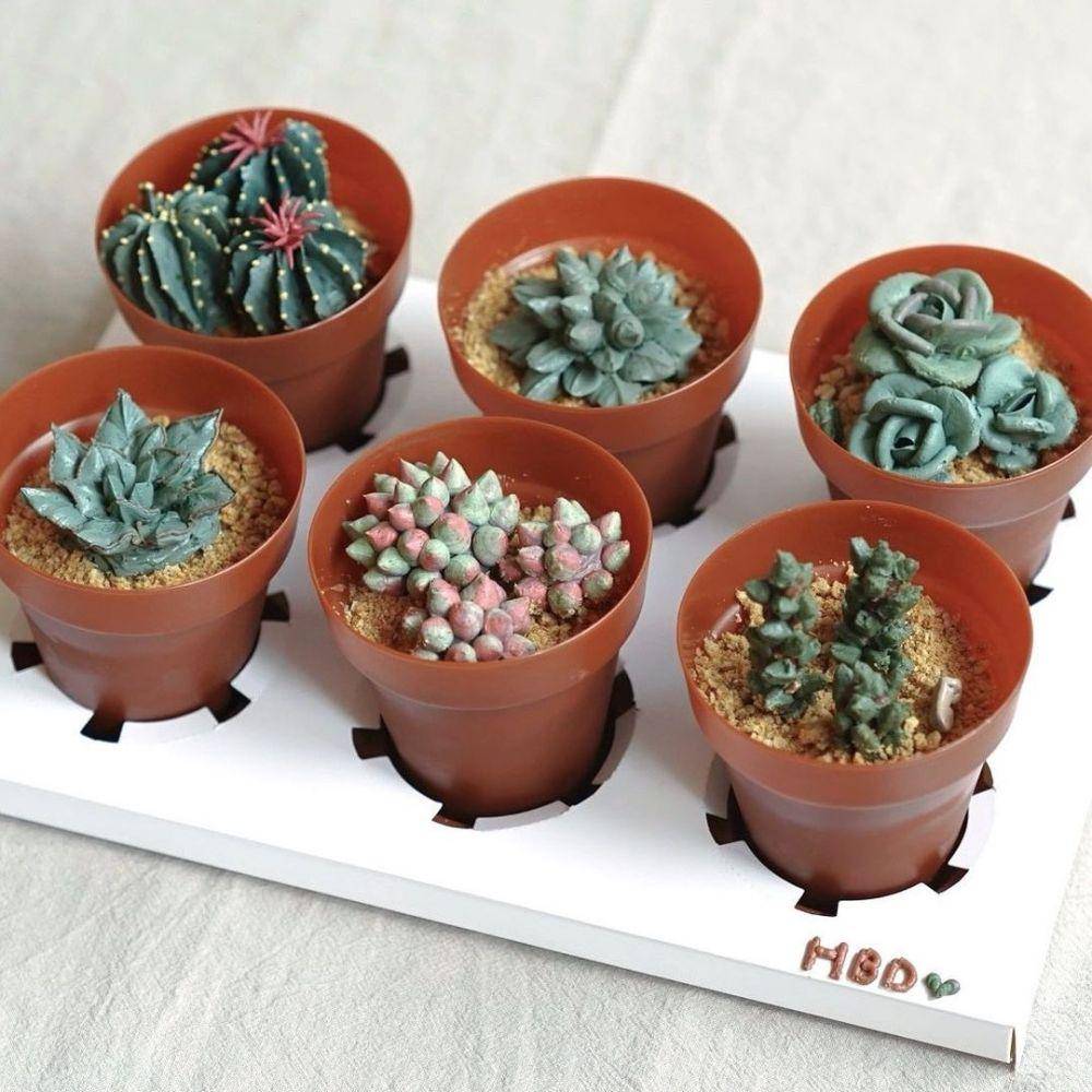 inspirasi desain cup cake estetik untuk hadiah ulang tahun (instagram.com/queenie.cake_)