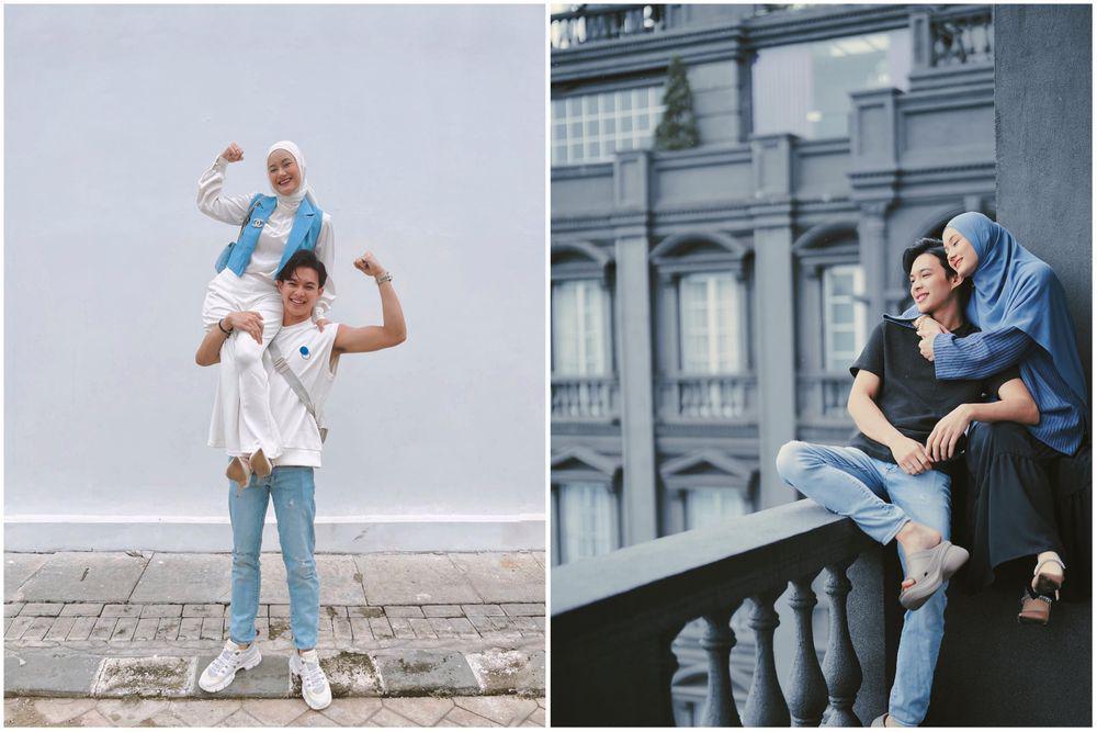 10 Pose Romantis Rey Mbayang dan Dinda Hauw, Bikin Fans Iri!