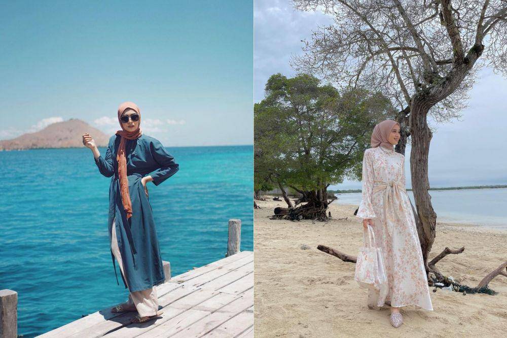 ide mix and match busana dress untuk ke pantai (instagram.com/bellattamimi | instagram.com/vinamaulina)