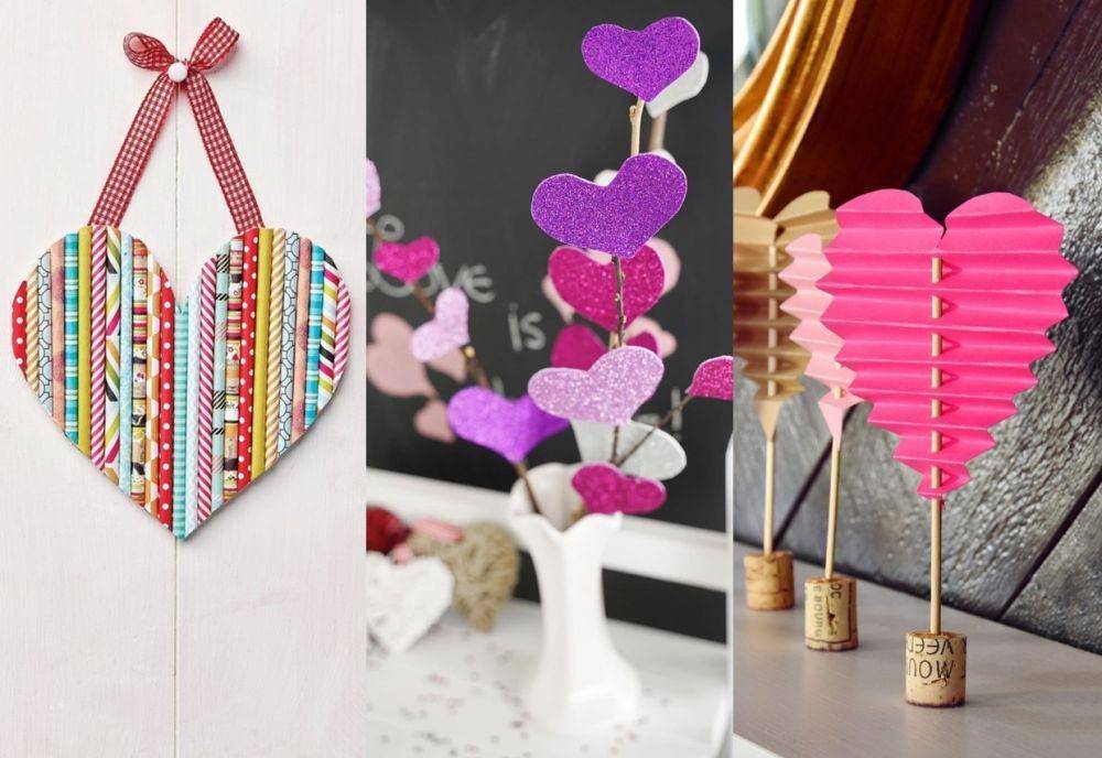 Hiasan berbentuk hati (thecraftystalker.com | diyncrafts.com | design-fixation.com)
