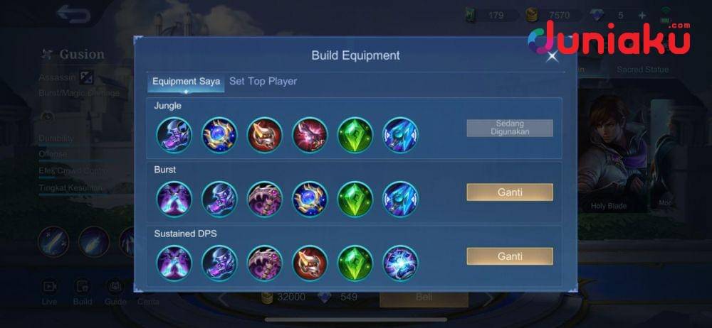 Build Gusion (dok. Moonton/Mobile Legends)