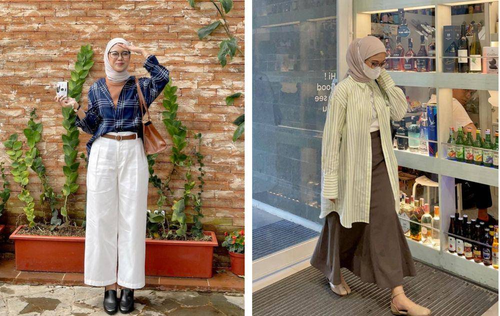 inspirasi padu padan kemeja untuk hijab (instagram.com/fitrahydy)