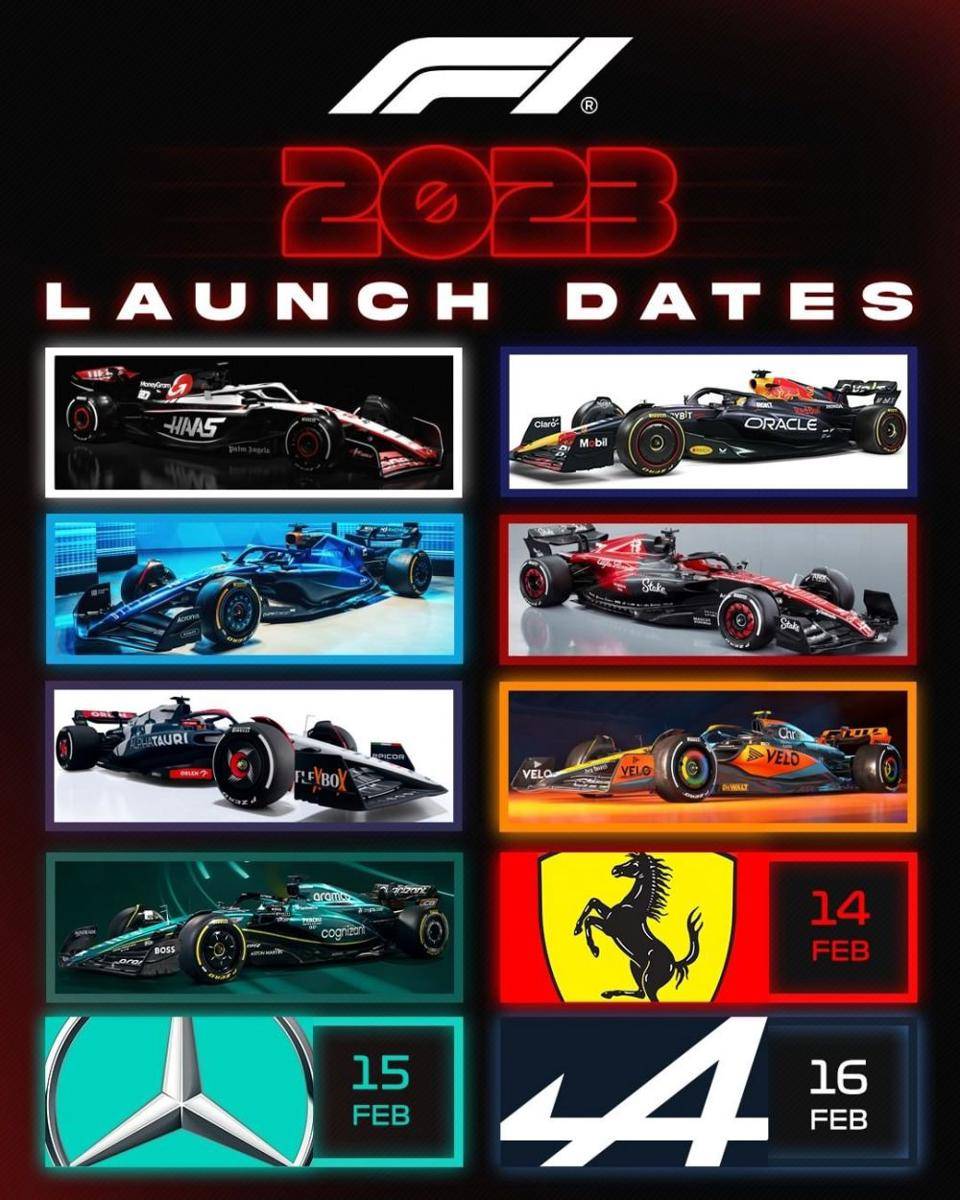 jadwal peluncuran livery mobil Formula 1 2023 (instagram.com/f1)