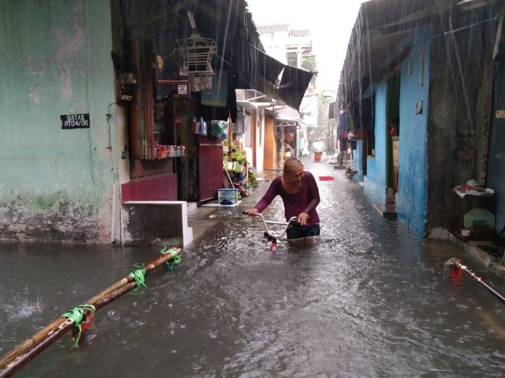 Banjir di Kota Solo. (Dok/PMI Solo)