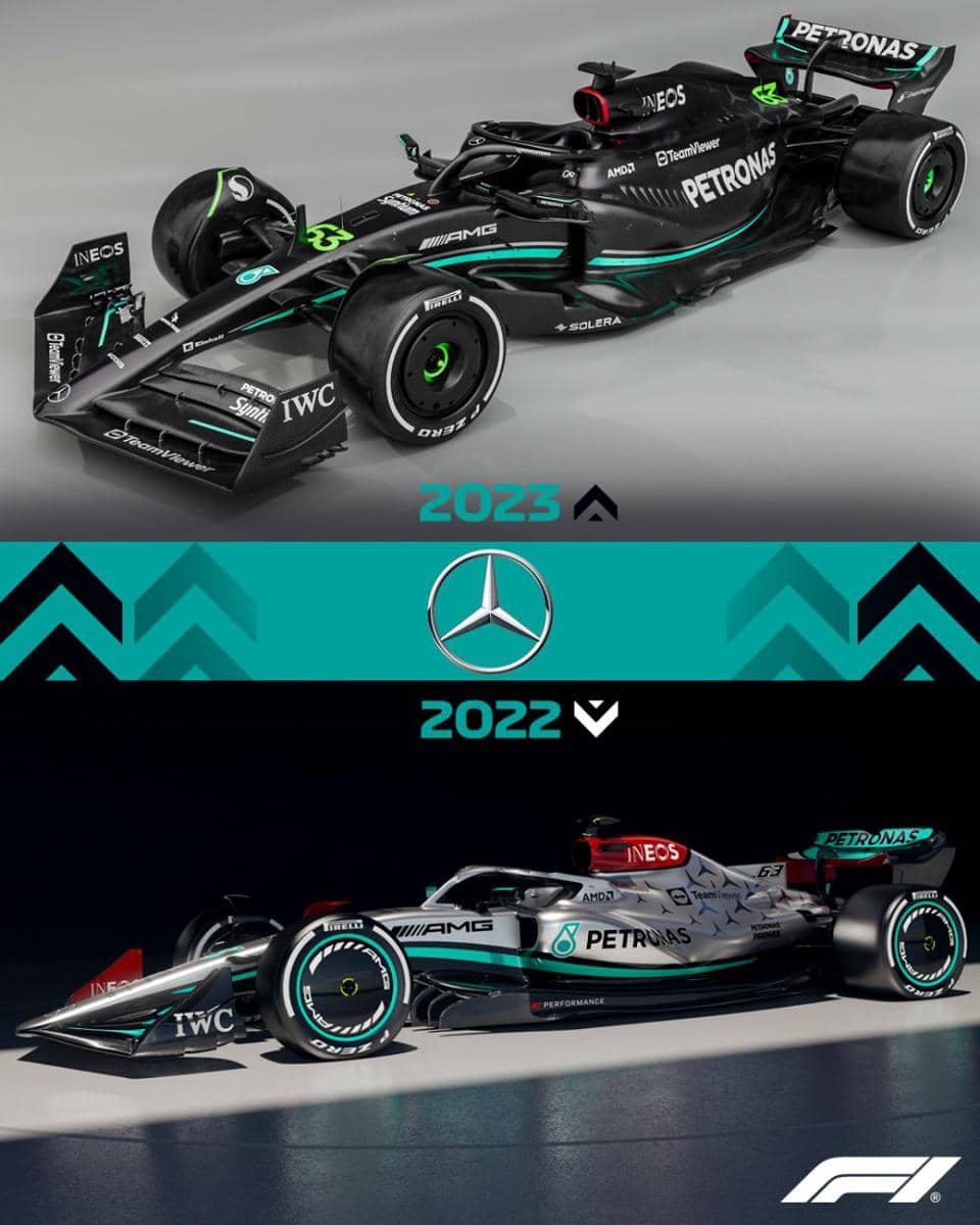 perbandingan W14 dan W13 (twitter.com/F1)