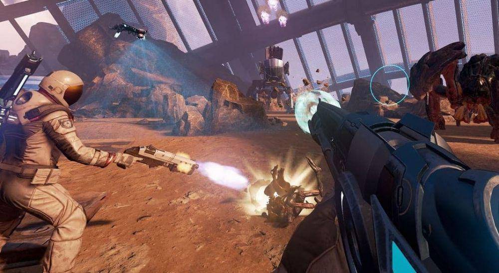 Farpoint menghadirkan mekanisme permainan VR yang berbobot dan atraktif. (dok. Impulse Gear/Farpoint)