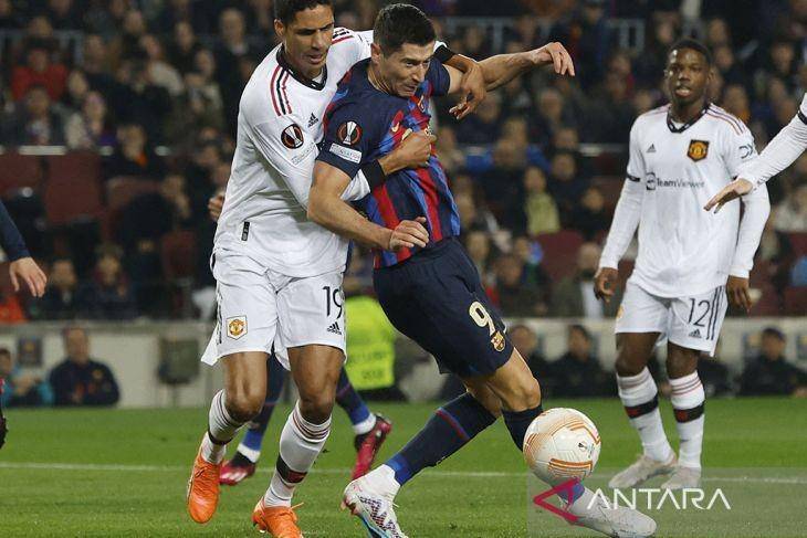 Barcelona bertemu MU di ajang Liga Europa. (ANTARA FOTO/Reuters-Albert Gea)
