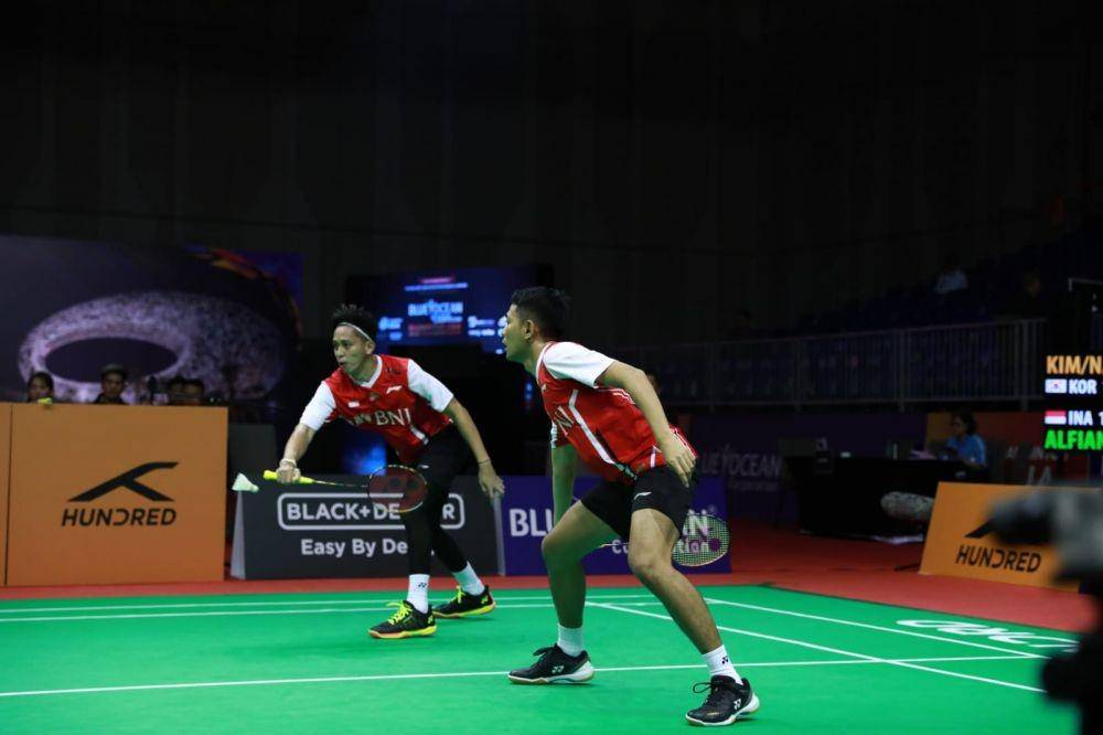 Fajar Alfian/Muhammad Rian Ardianto di Kejuaraan Beregu Campuran Asia 2023 (dok. PP PBSI)