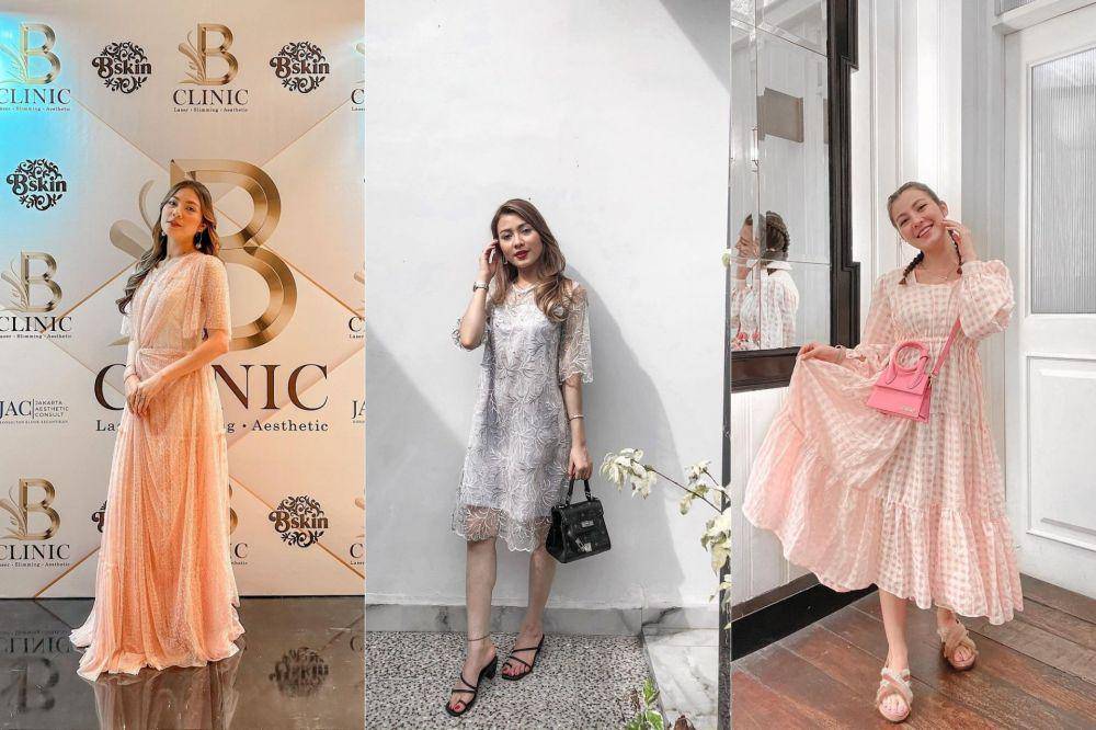 kolase potret outfit dress ala Haviza Devi Anjani (instagram.com/havizadevianjani)