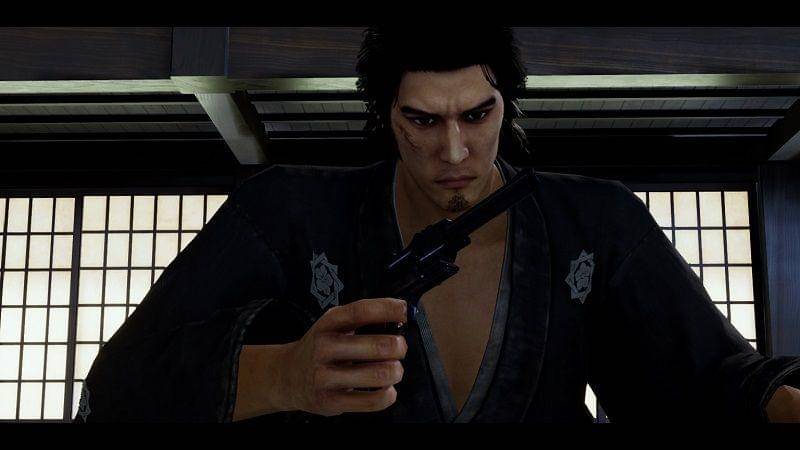 Sakamoto  Ryoma memegang pistol. (Dok. SEGA, RGG Studio/Like a Dragon: Ishin!)