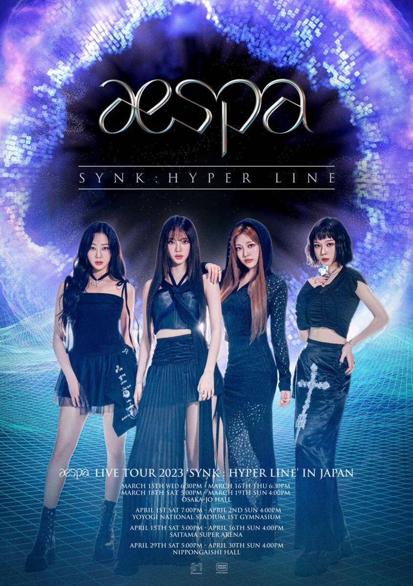 Poster aespa LIVE TOUR 2023 ‘SYNK : HYPER LINE’ in JAPAN (twitter.com/aespaJPofficial)