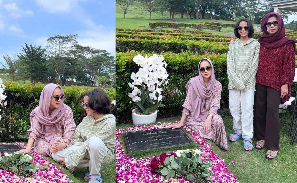 3 Tahun Ashraf Sinclair Tiada, 9 Potret BCL Ziarah ke Makam Suami