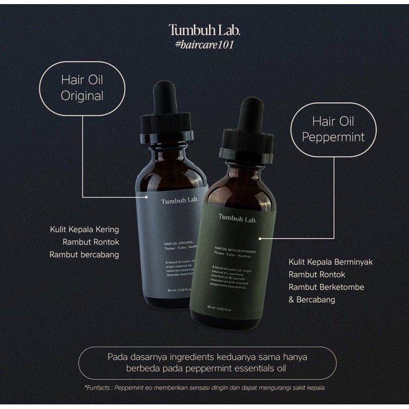 Tumbuh Lab Hair Oil Peppermint (dok. Tokopedia.com/NUHA8542)