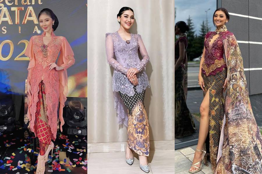 Kebaya brokat. (instagram.com/dindacresheilla / instagram.com/ayusarasw / instagram.com/ayutingting92)