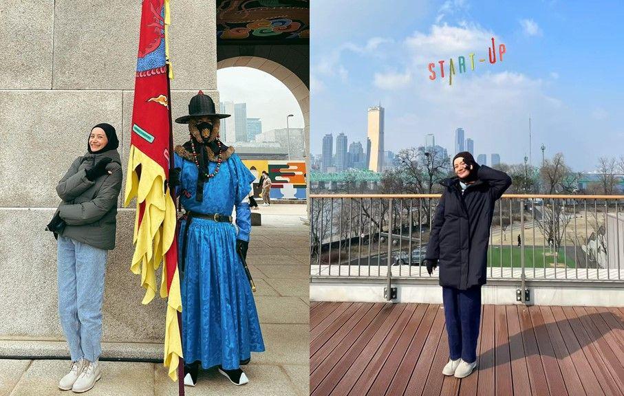 9 Potret Dhatu Rembulan Liburan di Korea Selatan, Seru!