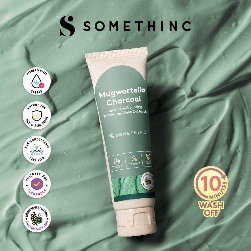 Masker wajah pria Somethinc Mugwortella Charcoal (shopee.co.id)