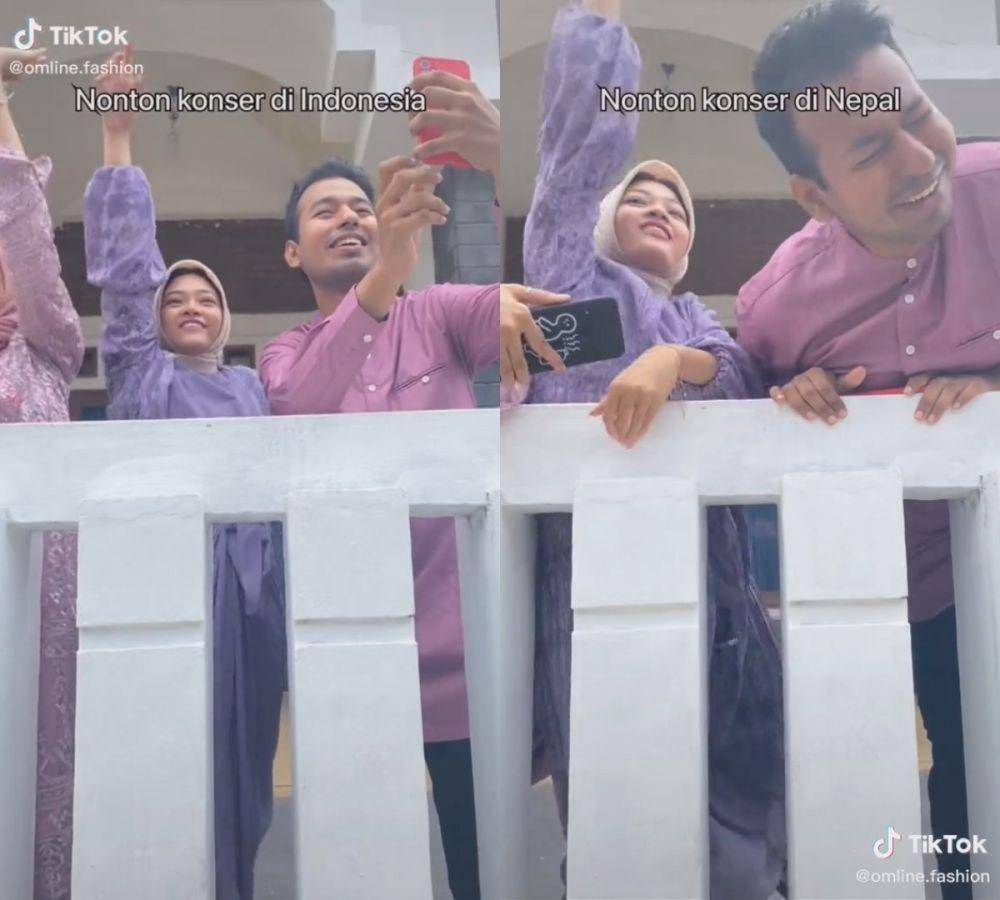 parodi penonton konser Nepal (tiktok.com/@omline.fashion)