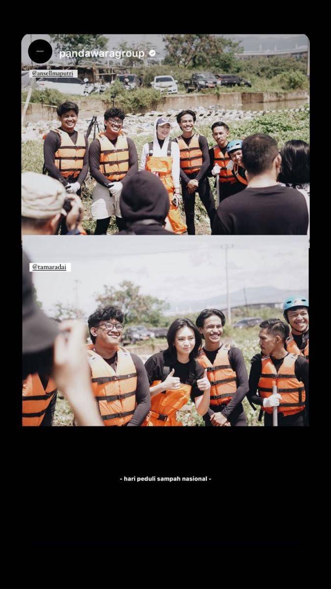 potret Tamara Dai bersihkan sampah (instagram.com/ansellmaputri)