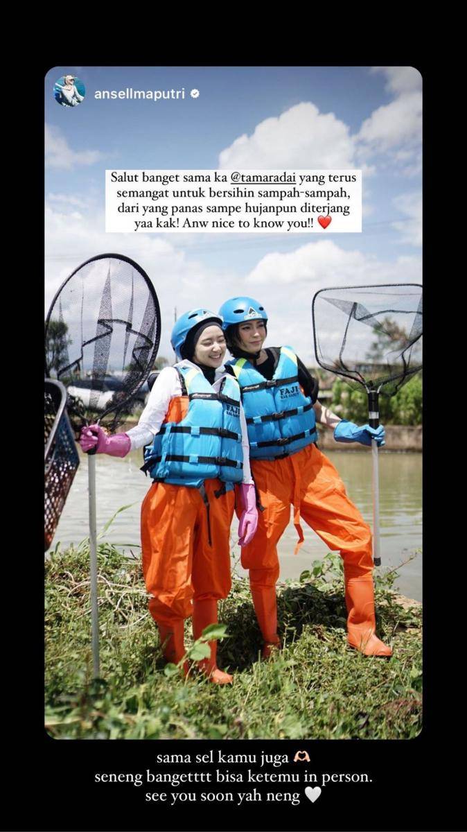 potret Tamara Dai bersihkan sampah (instagram.com/tamaradai)