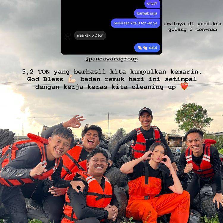 potret Tamara Dai bersihkan sampah (instagram.com/tamaradai)