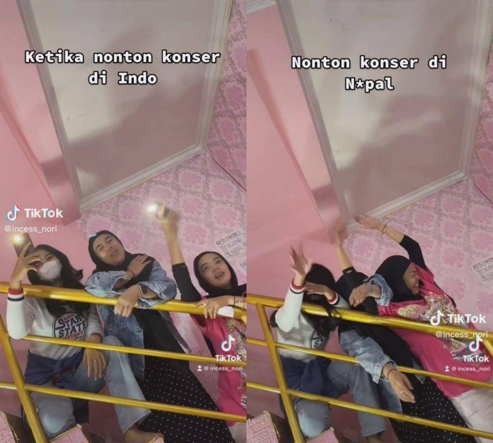 parodi penonton konser Nepal (tiktok.com/@incess_nori)