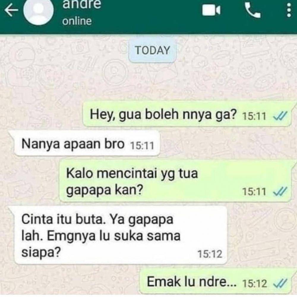 Ilustrasi chat lucu saat bertanya (instagram.com/ngakakkocak)