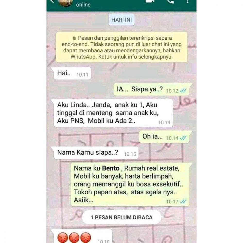 Ilustrasi chat lucu saat bertanya (instagram.com/ngakakkocak)