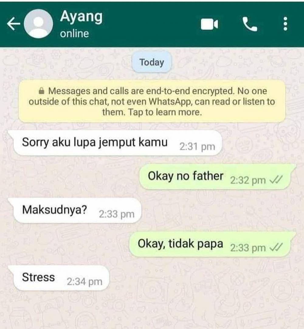 Ilustrasi chat lucu saat bertanya (instagram.com/ngakakkocak)